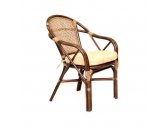 Кресло плетеное с подушкой Ecodesign Ellena натуральный ротанг, рогожка темно-коричневый Фото 1