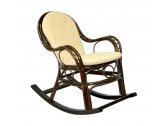 Кресло-качалка плетеное с подушкой Ecodesign Marisa натуральный ротанг, рогожка темно-коричневый Фото 1
