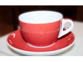 Кофейная пара для латте Ancap Verona Millecolori фарфор красный, деколь чашка, ручка, блюдце Фото 6