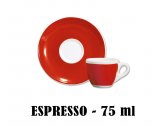 Кофейная пара для эспрессо Ancap Verona Millecolori фарфор красный, деколь чашка, ручка, блюдце Фото 4
