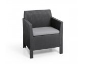 Комплект пластиковой мебели Keter Orlando set with 3 seat sofa пластик с имитацией плетения графит Фото 3