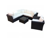 Комплект плетеной мебели KVIMOL КМ-0064 искусственный ротанг темно-коричневый, бежевый Фото 1