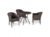 Комплект плетеной мебели Afina T283ANT/Y350-W51 Brown 3Pcs искусственный ротанг, сталь коричневый Фото 1