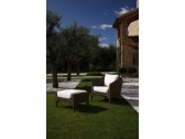 Кресло плетеное RosaDesign Plaza алюминий, искусственный ротанг, ткань темно-коричневый, белый Фото 2