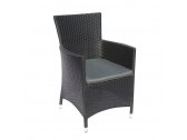 Кресло плетеное Afina Y189D Black искусственный ротанг, алюминий черный Фото 1