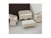 Кресло плетеное RosaDesign Charlie алюминий, искусственный ротанг, ткань янтарно-белый, белый Фото 4