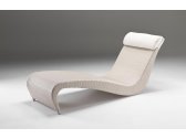 Шезлонг-лежак дизайнерский RosaDesign Zefiro алюминий, искусственный ротанг, ткань белый Фото 2