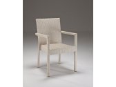 Кресло плетеное RosaDesign Linear алюминий, искусственный ротанг белый Фото 4