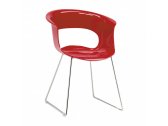 Кресло пластиковое Scab Design Miss B Antishock сталь, поликарбонат хром, красный Фото 1
