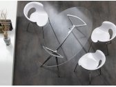 Стол стеклянный обеденный Scab Design Metropolis сталь, алюминий, закаленное стекло хром, серый Фото 2