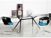 Стол стеклянный обеденный Scab Design Metropolis сталь, алюминий, закаленное стекло черный Фото 2