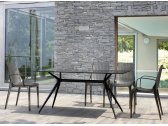 Стол стеклянный обеденный Scab Design Metropolis сталь, алюминий, закаленное стекло черный Фото 3