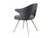 Кресло деревянное мягкое Scab Design You бук, ткань отбеленный бук, серый Фото 3