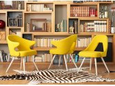 Кресло деревянное мягкое Scab Design You бук, ткань отбеленный бук, желтый Фото 4