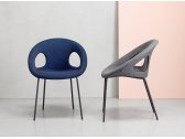 Кресло пластиковое с обивкой Scab Design Drop Pop сталь, технополимер, ткань антрацит, синий Фото 3