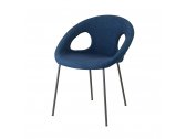 Кресло пластиковое с обивкой Scab Design Drop Pop сталь, технополимер, ткань антрацит, синий Фото 2
