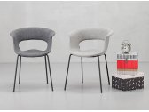 Кресло пластиковое с обивкой Scab Design Miss B Pop coated steel frame сталь, поликарбонат, ткань антрацит, светло-серый Фото 5