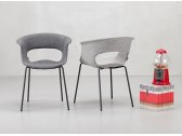 Кресло пластиковое с обивкой Scab Design Miss B Pop coated steel frame сталь, поликарбонат, ткань антрацит, светло-серый Фото 6