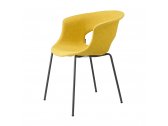 Кресло пластиковое с обивкой Scab Design Miss B Pop coated steel frame сталь, поликарбонат, ткань антрацит, желтый Фото 4