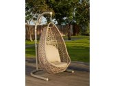 Кресло подвесное плетеное с подушками Skyline Design Journey алюминий, искусственный ротанг, sunbrella бежевый Фото 13