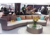 Плетеный левый диван Skyline Design Florence алюминий, искусственный ротанг, sunbrella серебряный орех Фото 4