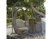 Кресло подвесное плетеное с подушками Skyline Design Heri алюминий, искусственный ротанг, sunbrella серый, бежевый Фото 6