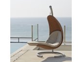 Кресло подвесное плетеное с подушкой Skyline Design Christy алюминий, искусственный ротанг, sunbrella бронзовый, бежевый Фото 1