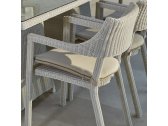 Кресло плетеное с подушкой Skyline Design Plank алюминий, искусственный ротанг, sunbrella белый, бежевый Фото 1