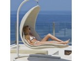Кресло подвесное плетеное с подушкой Skyline Design Christy алюминий, искусственный ротанг, sunbrella белый, бежевый Фото 8