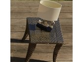 Столик плетеный со стеклом журнальный Skyline Design Madison алюминий, искусственный ротанг, закаленное стекло мокка Фото 6