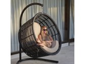 Кресло плетеное подвесное с подушками Skyline Design Mercy алюминий, искусственный ротанг, sunbrella черный, бежевый Фото 9