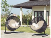 Кресло плетеное подвесное с подушками Skyline Design Mercy алюминий, искусственный ротанг, sunbrella черный, бежевый Фото 10