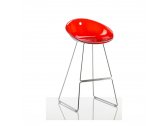 Кресло прозрачное полубарное PEDRALI Gliss пластик, сталь красный Фото 1