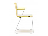 Кресло пластиковое на полозьях PEDRALI Tweet металл, полипропилен желтый, белый Фото 4