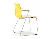 Кресло пластиковое на полозьях PEDRALI Tweet металл, полипропилен желтый, белый Фото 5