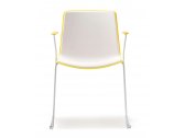 Кресло пластиковое на полозьях PEDRALI Tweet металл, полипропилен желтый, белый Фото 3