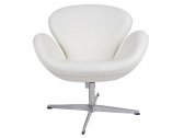 Кресло дизайнерское Beon Swan хромированный металл, экокожа белый Фото 1