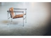 Кресло дизайнерское Cassina LC1 Pampas сталь, кожа черный Фото 5