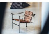 Кресло дизайнерское Cassina LC1 Pampas сталь, кожа черный Фото 6