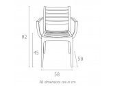 Кресло пластиковое Siesta Contract Artemis стеклопластик темно-серый Фото 2