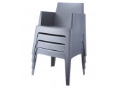 Кресло пластиковое Siesta Contract Box полипропилен темно-серый Фото 6