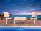 Столик пластиковый плетеный журнальный Siesta Contract Miami Lounge Table стеклопластик белый Фото 5