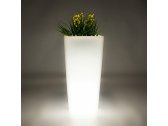 Кашпо пластиковое светящееся LED Quadrum полиэтилен белый Фото 5