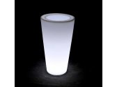 Кашпо пластиковое светящееся LED Cone полиэтилен белый Фото 1