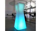 Стол пластиковый коктейльный светящийся LED Prismo полиэтилен белый Фото 10