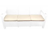 Диван пластиковый трехместный Yalta Sofa 3 Seat пластик с имитацией плетения слоновая кость Фото 1