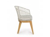 Кресло плетеное с подушкой Garden Relax Gadiel тик, искусственный ротанг белый Фото 3