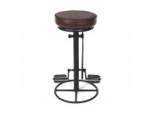 Барный дизайнерский стул Garden Relax Cycle хромированная сталь, натуральная кожа темно-коричневый Фото 3