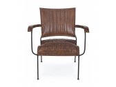 Кресло с обивкой Garden Relax Ashanti алюминий, натуральная кожа коричневый Фото 3