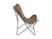 Кресло с обивкой Garden Relax Eaton алюминий, натуральная кожа бежевый Фото 5